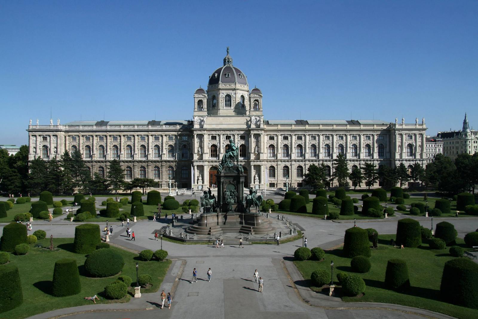 Luftfoto av Kunsthistorisches Museum og dens hage